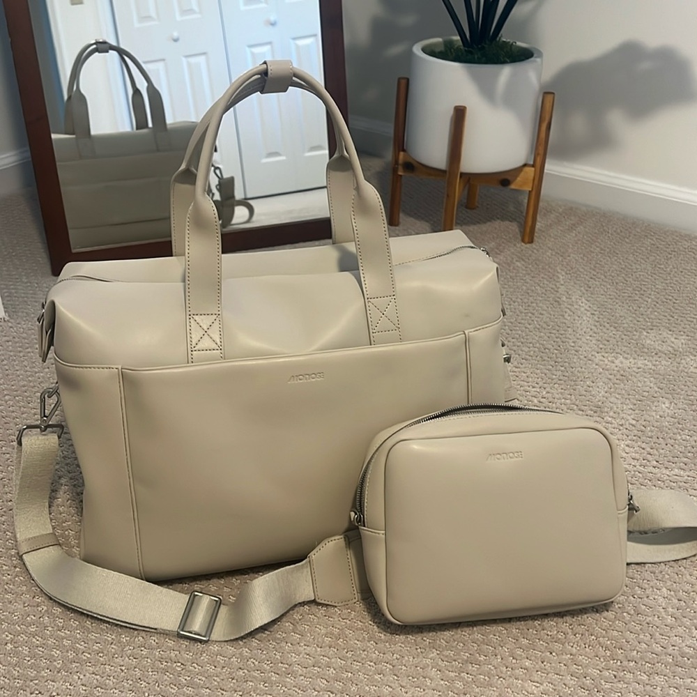 Monos Metro Duffel Cream Weekender Bag